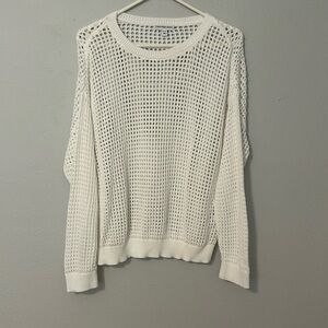 Calvin Klein white mesh sweater, women’s size XL. Never worn. Beautiful!
